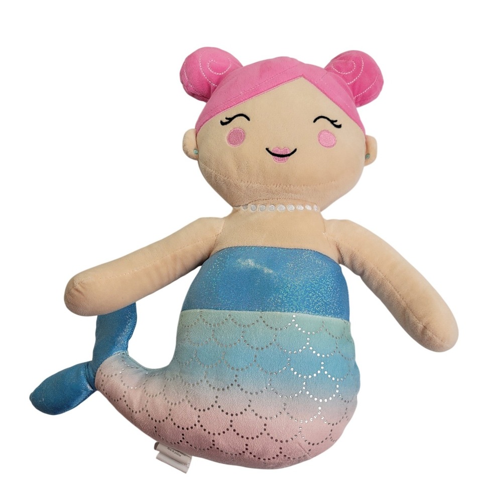 Your Zone Mermaid Plush Soft Doll Shimmer Scales Pink Blue Ombre Kids Toy 16"